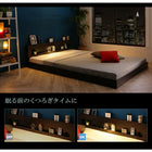 フロアベッド セミダブル フランスベッド マルチラススーパースプリングマットレス付 LEDライト コンセント付き