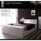 収納ベッド ダブル LEDライト コンセント付き プレミアムポケットコイル マットレス付き