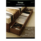 収納ベッド ダブル LEDライト コンセント付き スタンダードボンネルコイルマットレス付き