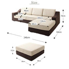 グランドサイズコーナーカウチソファ ソファー オットマン