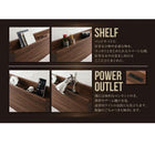 ローベッド ダブル 棚 コンセント付き スタンダードボンネルコイルマットレス付き ステージ フレーム幅160