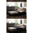 ローベッド ダブル 棚 コンセント付き 国産カバーポケットコイルマットレス付き ステージ フレーム幅160