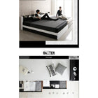 デザインベッド ワイドK280 D×2 棚 コンセント 収納付き大型モダン ベッドフレームのみ