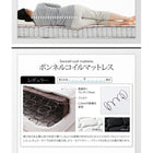 デザインベッド ワイドK280 D×2 棚 コンセント 収納付き大型モダン スタンダードボンネルコイルマットレス付き