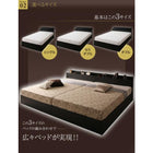 デザインベッド ワイドK200 S×2 棚 コンセント 収納付き大型モダン スタンダードボンネルコイルマットレス付き