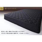 デザインベッド ワイドK240 SD×2 棚 コンセント 収納付き大型モダン スタンダードボンネルコイルマットレス付き