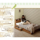 収納ベッド セミシングル ショート丈 棚 コンセント付き スタンダードポケットコイルマットレス付き ショート丈