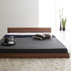 モダンデザインベッド キング プレミアム2層ポケットコイルマットレス付き