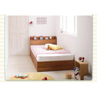 収納ベッド ショート丈 ボンネルコイルマットレスレギュラー付き シングル ショート丈