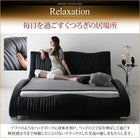 レザー デザイナーズベッド ダブル スタンダードポケットコイルマットレス付き