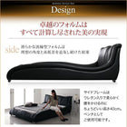 レザー・デザイナーズベッド セミダブル プレミアムボンネルコイルマットレス付き モダンデザイン