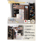 ベッドフレームのみ シングル 棚 コンセント付きシステムロフトベッド