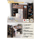 システムロフトベッド シングル 棚 コンセント付き 薄型軽量ポケットコイルマットレス付き