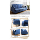 デニムソファ 3人掛け ヴィンテージデザイン