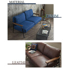 ソファ 2.5人掛け レザー デニム ヴィンテージスチール