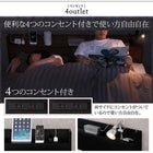 収納ベッド セミダブル スリム棚 多コンセント付き 収納ベッド プレミアムボンネルコイル マットレス付き