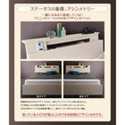 ベッドフレームのみ 連結ベッド ワイドK220 S+SD 棚 照明 コンセント付 Aタイプ