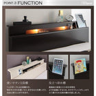 連結ベッド セミダブル 棚 照明 コンセント付 ボンネルコイルマットレス付き 右タイプ