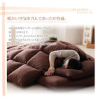 敷布団×羽根布団 ダブル10点セット 全9色!羊毛混ボリューム敷布団×羽根布団8点セット 省スペースタイプ ダブル10点セット