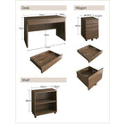 システムデスク ウォールナットデザイン おしゃれ W120