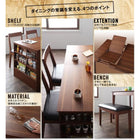 ダイニングテーブル 単品 W90-120 収納ラック付 伸長式 北欧 ヴィンテージ W90-120 エクステンション