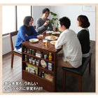 ダイニングテーブル 単品 W90-120 収納ラック付 伸長式 北欧 ヴィンテージ W90-120 エクステンション