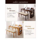 ダイニング 4点セット(テーブル+チェア2+ベンチ1) W120-180 収納 ラック付き 3段階 エクステンション