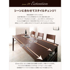 ダイニング 4点セット(テーブル+チェア2+ベンチ1) W120-180 収納 ラック付き 3段階 エクステンション