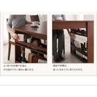 ダイニング 7点セット(テーブル+チェア6) W120-180 収納 ラック付き 3段階 エクステンション