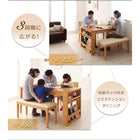 ダイニングテーブル 単品 W120-180 収納 ラック付き 3段階 エクステンション