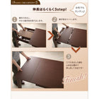 ダイニングテーブル 単品 W120-180 収納 ラック付き 3段階 エクステンション