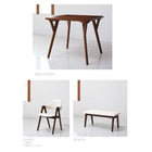 北欧 おしゃれ ダイニング3点セット(テーブル+チェア2) W80