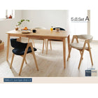 ダイニング 5点セット(テーブル+チェア4) ハイタイプ・ロータイプミックス W150 天然木 タモ 無垢材