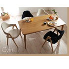 ダイニング 5点セット(テーブル+チェア4) ハイタイプ・ロータイプミックス W150 天然木 タモ 無垢材