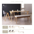 ダイニング ベンチ 単品 2人掛け おしゃれ 北欧 デザイン