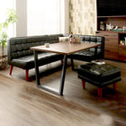 ダイニング4点セット テーブル+ソファ1脚+アームソファ1脚+スツール1脚 右アーム W120 ヴィンテージスタイル