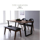 ダイニング 5点セット(テーブル+チェア4) W120 天然木 ウォールナット モダン