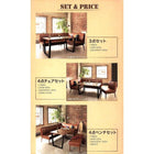 ダイニングセット 4人 4点セット テーブル+ソファ1脚+アームソファ1脚+ベンチ1脚 右アーム W120 アメリカンヴィンテージ