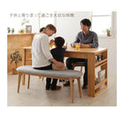 ダイニング 6点セット(テーブル+チェア4+ベンチ1) W120-180 天然木 オーク材 エクステンション 伸縮式