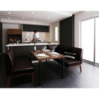 ダイニングセット ウォールナット 5人 4点セット テーブル+ソファ1脚+アームソファ1脚+ベンチ1脚 右アーム W120 ウォールナット