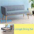 ダイニングソファ単品 右アーム 2P 北欧デザイン