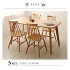 ダイニングセット 2人 3点セット テーブル+チェア2脚 W80 天然木ウィンザーチェア