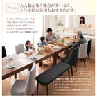 ダイニング7点セット(テーブル+チェア6脚) W135-235 スライド伸縮テーブル