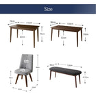 ダイニング 4点セット(テーブル+チェア2+ベンチ1) W115 北欧 回転チェア