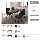 ダイニング 5点セット(テーブル+チェア4) W115 北欧 回転チェア