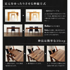 ダイニングテーブル W120-180 おしゃれ 伸縮式 天然木 ウォールナット材