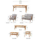 ダイニングテーブル W150 天然木オーク材 北欧