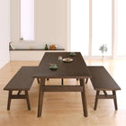 ソファダイニング 3点セット テーブル+ベンチ2脚 W160 天然木北欧スタイル