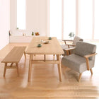 ソファダイニング 4点セット テーブル+チェア2脚+ベンチ1脚 W160 天然木北欧スタイル
