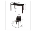 ダイニングテーブル 単品 W135 イタリアン モダン クロスステッチレザー ガラス